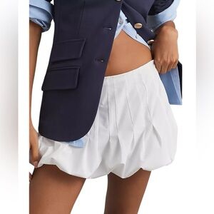 Anthropologie Geel Cloud Bubble Mini Skirt Size Large White Preppy Festival NWT